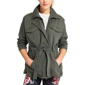 ATHLETA x DEREK LAM 10C Greenwich Belted Utility Jacket Drab Army Olive Sz S